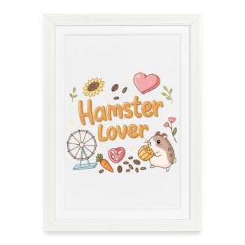 Hamster Lover: Kawaii Sweetness - Framed poster (27 × 37 cm) - white - Front