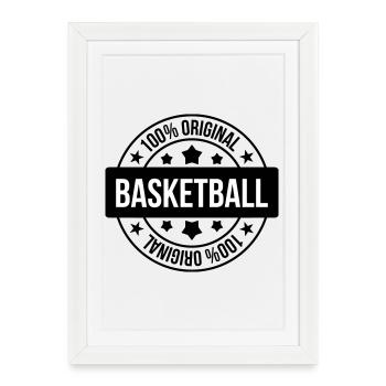Basket Ball / Basketball / Basktet-Ball / Sport - Affiche encadrée (27 × 37 cm) - blanc - Devant