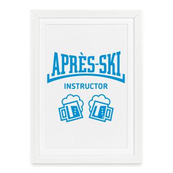 Après-Ski Instructor (Beer Après-Ski Konkav Blue) - Framed poster (27 × 37 cm) - white - Front