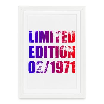 55th Birthday Limited Edition 02/1971 - Framed poster (27 × 37 cm) - white - Front