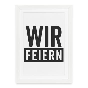 Nous célébrons – Motif de fête - Affiche encadrée (27 × 37 cm) - blanc - Devant