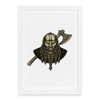 Viking Viking Legend Sailor Odin Raven Fighter - Framed poster (27 × 37 cm) - white - Front