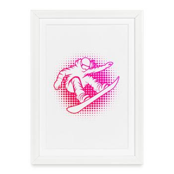 Les snowboardeurs adorent s’habiller pour les femmes - Affiche encadrée (27 × 37 cm) - blanc - Devant