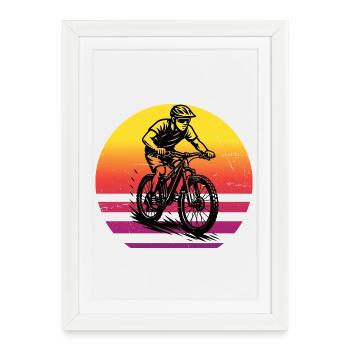 Iconic mountain bike motif - Framed poster (27 × 37 cm) - white - Front