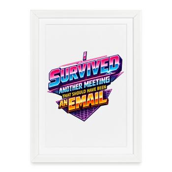 Office Email Saying 80s Retro - Framed poster (27 × 37 cm) - white - Front