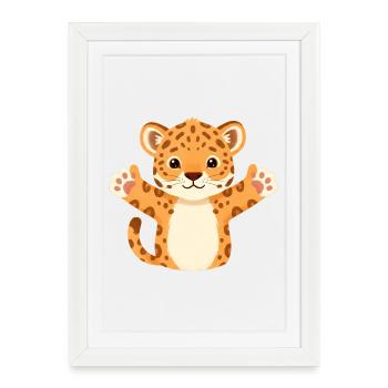 Bébé Jaguar - Affiche encadrée (27 × 37 cm) - blanc - Devant