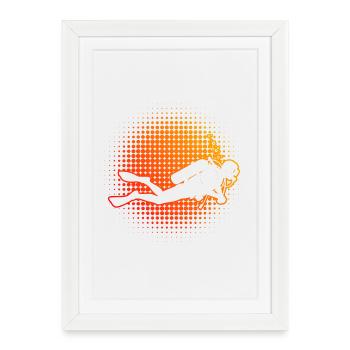 Plongée Aime une apparence propre pour plonger - Affiche encadrée (27 × 37 cm) - blanc - Devant