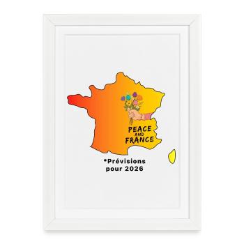 Peace_and_France_contour_meteo - Framed poster (27 × 37 cm) - white - Front
