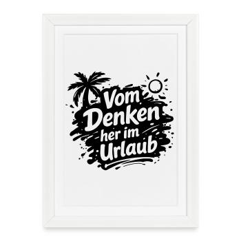 Penser en vacances - Affiche encadrée (27 × 37 cm) - blanc - Devant