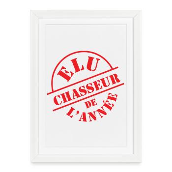 Élu chasseur de l’année - Affiche encadrée (27 × 37 cm) - blanc - Devant