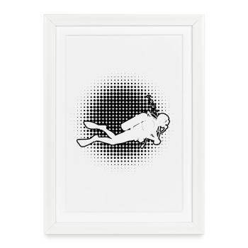 Déclaration pour toute plongée - Affiche encadrée (27 × 37 cm) - blanc - Devant