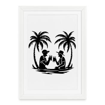 Silhouette des fêtes - Affiche encadrée (27 × 37 cm) - blanc - Devant