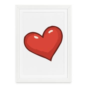 Playful Heart Motif - Framed poster (27 × 37 cm) - white - Front