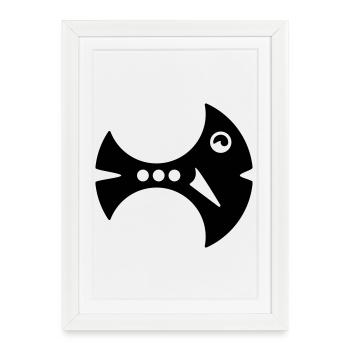 Illustration du poisson faucille Poisson fantastique - Affiche encadrée (27 × 37 cm) - blanc - Devant