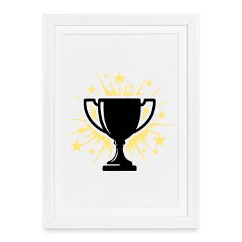 Cup Winner Trophy Stars - Framed poster (27 × 37 cm) - white - Front