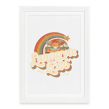 Lanzarote 2026 Beach Retro - Framed poster (27 × 37 cm) - white - Front
