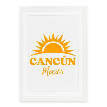 Cancún Sunrise  - Framed poster (27 × 37 cm) - white - Front