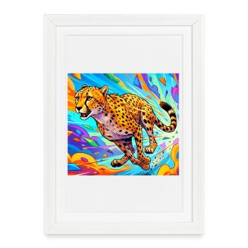 cheetah - Framed poster (27 × 37 cm) - white - Front