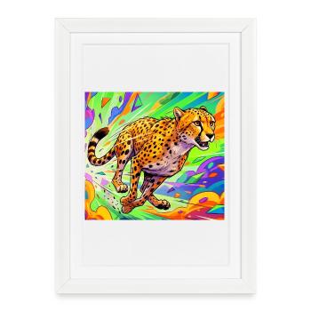 cheetah - Framed poster (27 × 37 cm) - white - Front