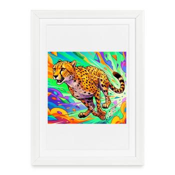cheetah - Framed poster (27 × 37 cm) - white - Front