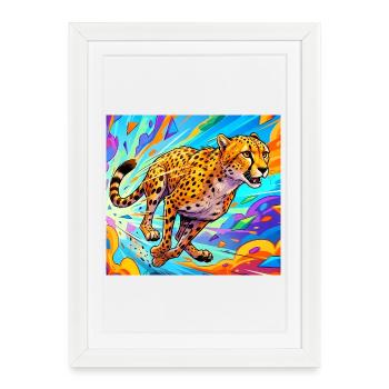 cheetah - Framed poster (27 × 37 cm) - white - Front