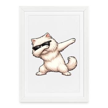 Dab du chat perse - Affiche encadrée (27 × 37 cm) - blanc - Devant