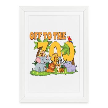 Direction The Zoo Animals Fête Zoo Jungle Zoo - Affiche encadrée (27 × 37 cm) - blanc - Devant