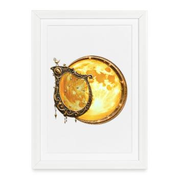Golden Lunar Harp - Framed poster (27 × 37 cm) - white - Front