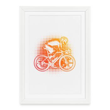 Idée cadeau pour un vélo de route avec vélo de route - Affiche encadrée (27 × 37 cm) - blanc - Devant