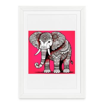 éléphant - Affiche encadrée (27 × 37 cm) - blanc - Devant