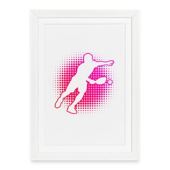 Conception de scène de pickleball pour les fans de joueurs de pickleball - Affiche encadrée (27 × 37 cm) - blanc - Devant