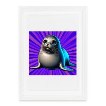 seal - Framed poster (27 × 37 cm) - white - Front