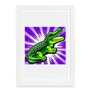 crocodile - Affiche encadrée (27 × 37 cm) - blanc - Devant