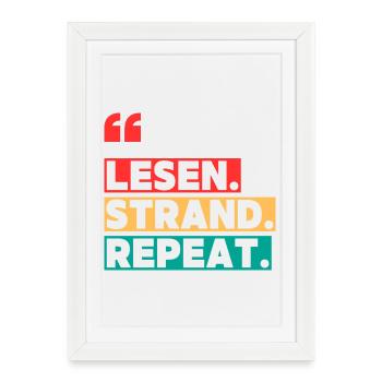 Read Beach Repeat - Framed poster (27 × 37 cm) - white - Front