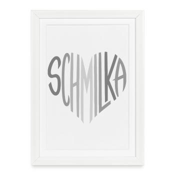 Logo de la police Cœur Schmilka - Affiche encadrée (27 × 37 cm) - blanc - Devant