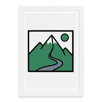 Mountain Landscape Hiking Hiking Mountaineers - Framed poster (27 × 37 cm) - white - Front