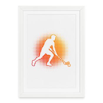 Idée cadeau pour un fan de floorball avec Innebandy - Affiche encadrée (27 × 37 cm) - blanc - Devant