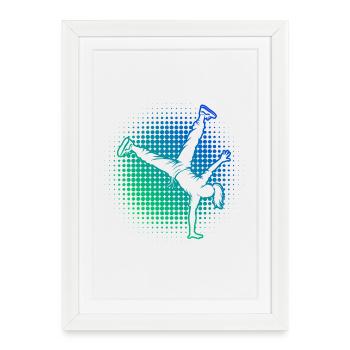 Gift idea for the hip-hop dancer with breaking - Framed poster (27 × 37 cm) - white - Front