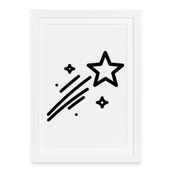shooting star - Framed poster (27 × 37 cm) - white - Front