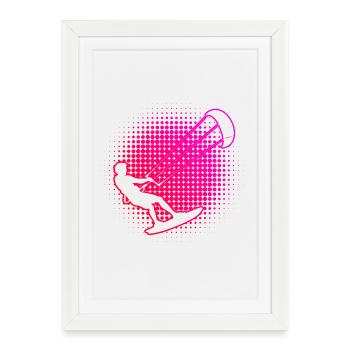 Les amateurs de sports nautiques et le kitesurf vont de pair - Affiche encadrée (27 × 37 cm) - blanc - Devant