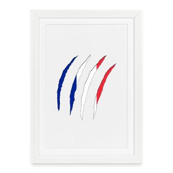 French Flag, France - Framed poster (27 × 37 cm) - white - Front