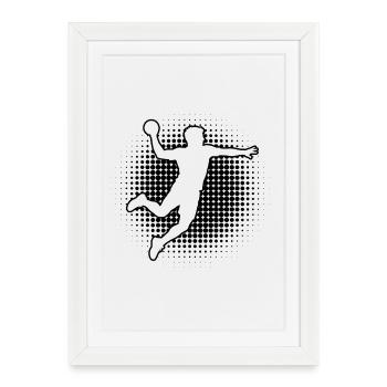 Geschenkidee für den Handballspieler mit Ballsport - Gerahmtes Poster (27 × 37 cm) - Weiß - Vorne