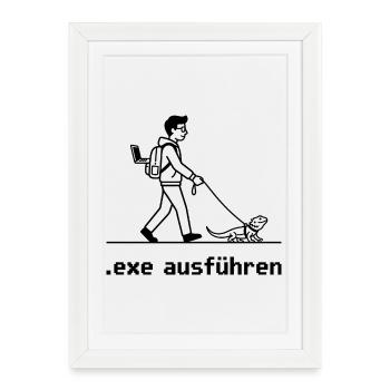 EXE ausführen Informatiker Programmierer Admin - Gerahmtes Poster (27 × 37 cm) - Weiß - Vorne