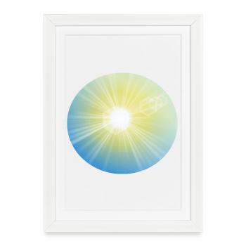 Sonnenstrahlen im Kreis - Gerahmtes Poster (27 × 37 cm) - Weiß - Vorne