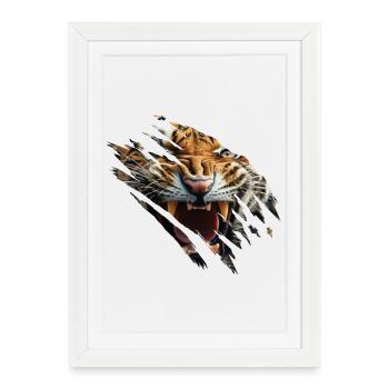 Tiger Cat Gift Idea - Framed poster (27 × 37 cm) - white - Front