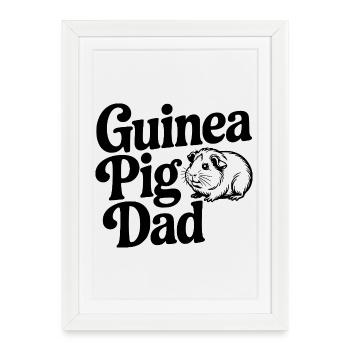 papa cochon d’Inde - Affiche encadrée (27 × 37 cm) - blanc - Devant