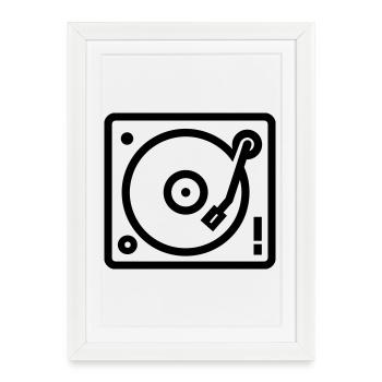 platine Dj - Affiche encadrée (27 × 37 cm) - blanc - Devant