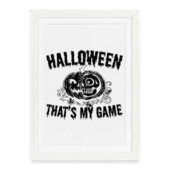 Halloween C’est mon jeu - Halloween Pumpkin - Affiche encadrée (27 × 37 cm) - blanc - Devant
