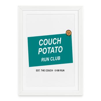 Club de course Couch Potato - Affiche encadrée (27 × 37 cm) - blanc - Devant