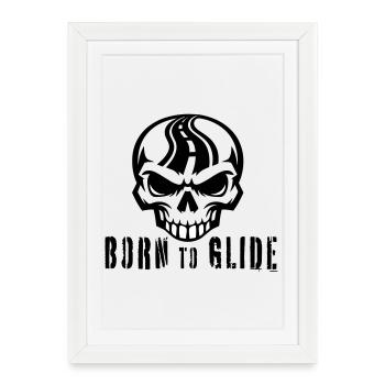 Né pour planer - Affiche encadrée (27 × 37 cm) - blanc - Devant